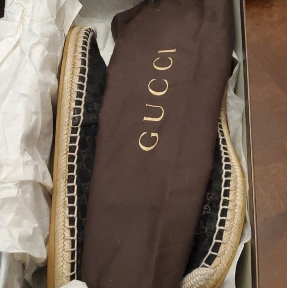 Gucci Espadrilles Black Suede Size 35.5 5.5 US - Picture 11 of 14